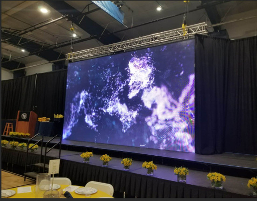 Крытый полный цвет P3.91 привел стену пикселов FCC 64x64 экрана фона этапа видео-
