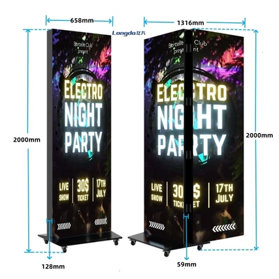 Двусторонний HD LED дисплей для постеров, цифровой рекламный видеоплеер P1.25 P1.538 P1.86 P2 P2.5 P3