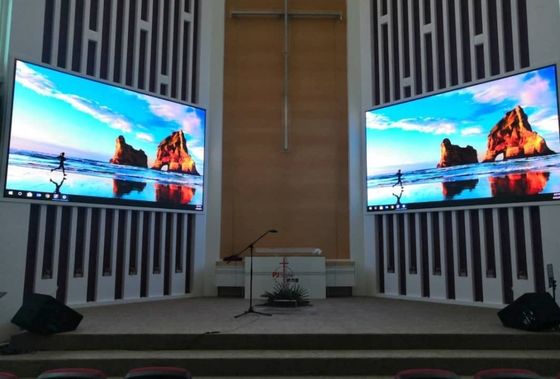 Малый Pixel P3.076 Внутренний полноцветный светодиодный дисплей 320x160 мм Алюминиевый шкаф для церкви